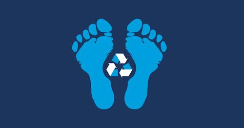 Footprint with recycling icon