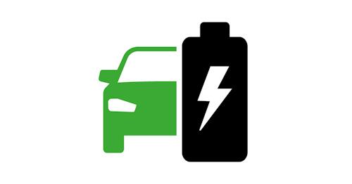 Green car image with battery icon