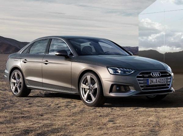 Grey Audi A4 Saloon parked in desert