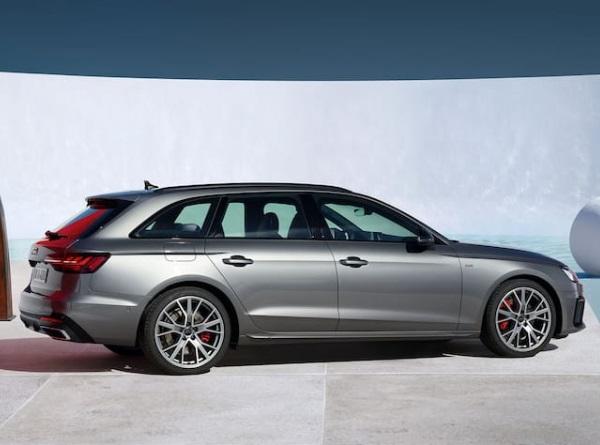 Grey Audi A4 Avant parked in showroom