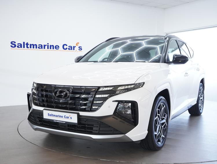 Used 2023 Hyundai TUCSON 1.6 h T-GDi N Line SUV 5dr Petrol Hybrid Auto Euro 6 (s/s) (230 ps) White at #sitename#