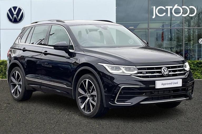 Used 2021 VOLKSWAGEN Tiguan 2.0 TDI R-Line SUV 5dr Diesel DSG 4Motion Euro 6 (s/s) (150 ps) Black at JCT600