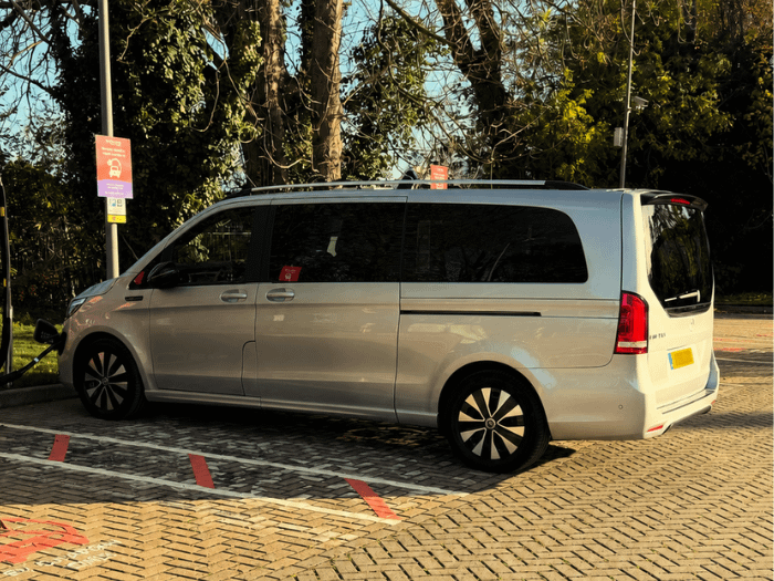 Silver Mercedes-Benz EQV Overview Shot