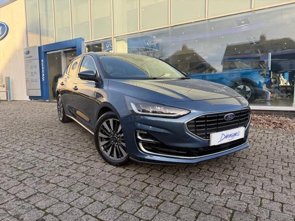 Used 2023 Ford Focus 1.0T EcoBoost MHEV Titanium Vignale Hatchback 5dr Petrol Hybrid DCT Euro 6 (s/s) (125 ps) Blue at Dinnages