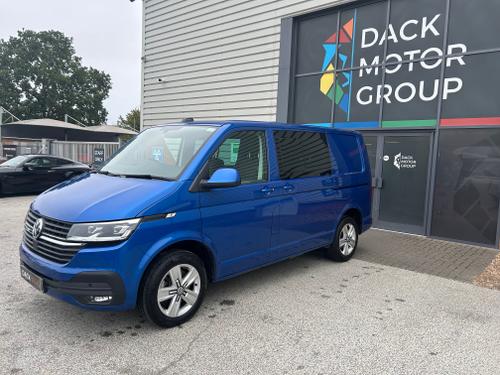 Used 2024 Volkswagen Transporter T6.1 T32 Highline, Kombi 2.0 TDI, 150PS, DSG, Twin Electric Sliding Doors, 1 Owner Ravenna Blue at Dack Vans