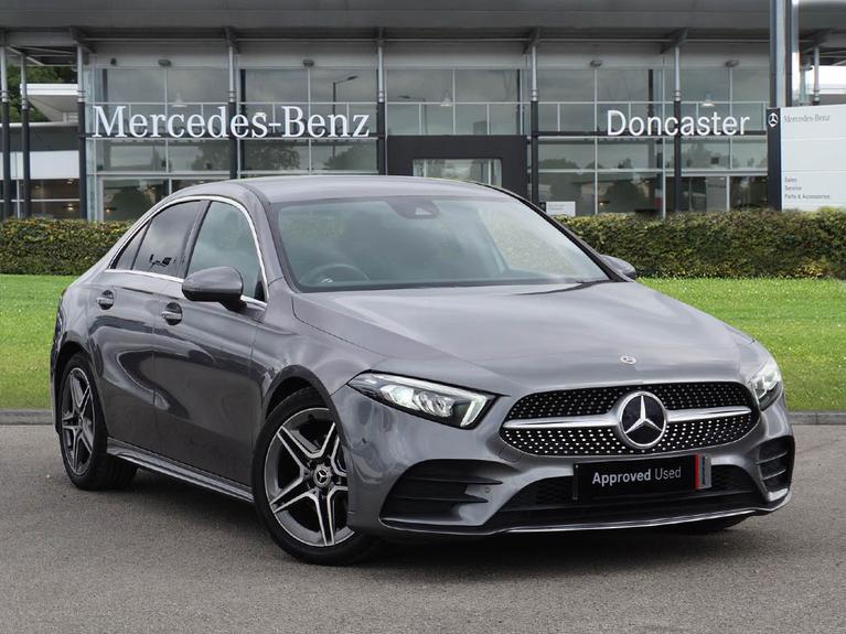 Used 2021 MERCEDES-BENZ A Class 2.0 A180d AMG Line (Executive) Saloon 4dr Diesel 8G-DCT Euro 6 (s/s) (116 ps) Mountain Grey Metallic at JCT600