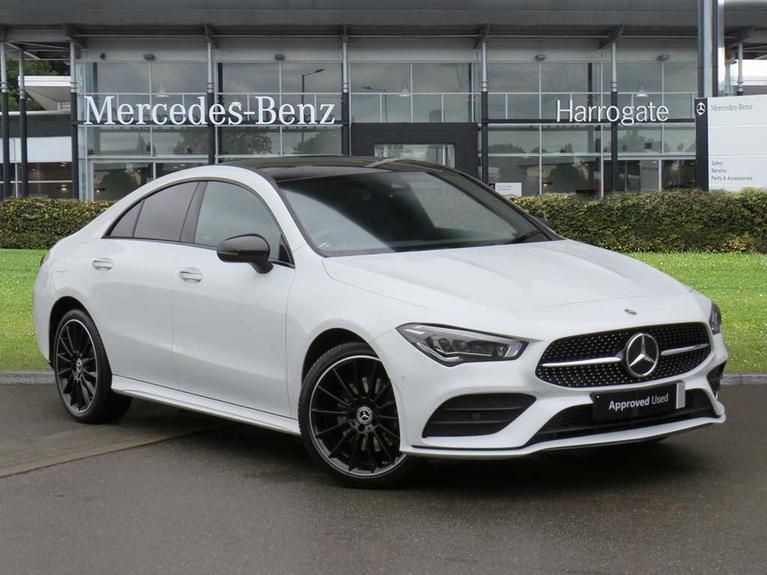 Used 2022 MERCEDES-BENZ CLA Class 1.3 CLA250e 15.6kWh AMG Line Night Edition (Premium Plus) Coupe 4dr Petrol Plug-in Hybrid 8G-DCT Euro 6 (s/s) (218 ps) Digital White Metallic at JCT600