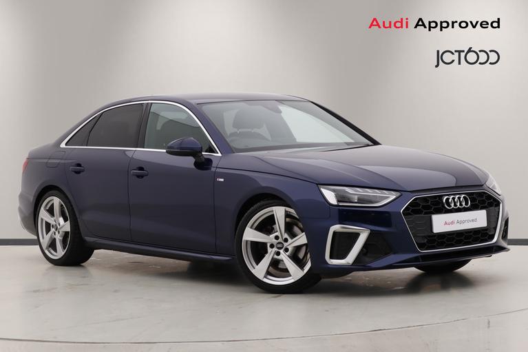 Used 2021 AUDI A4 2.0 TDI 35 S line Saloon 4dr Diesel S Tronic Euro 6 (s/s) (163 ps) Blue at JCT600