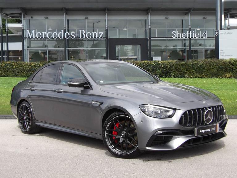 Used 2021 MERCEDES-BENZ E Class 4.0 E63 V8 BiTurbo AMG S Night Edition (Premium Plus) Saloon 4dr Petrol SpdS MCT 4MATIC+ Euro 6 (s/s) (612 ps) Selenite Grey at JCT600