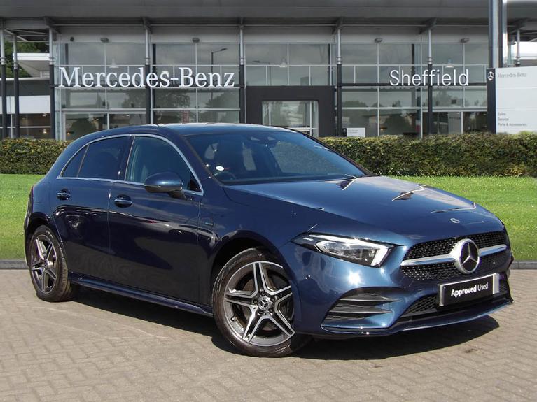 Used 2021 MERCEDES-BENZ A Class 1.3 A250e 15.6kWh AMG Line Edition (Premium Plus) Hatchback 5dr Petrol Plug-in Hybrid 8G-DCT Euro 6 (s/s) (218 ps) Blue at JCT600