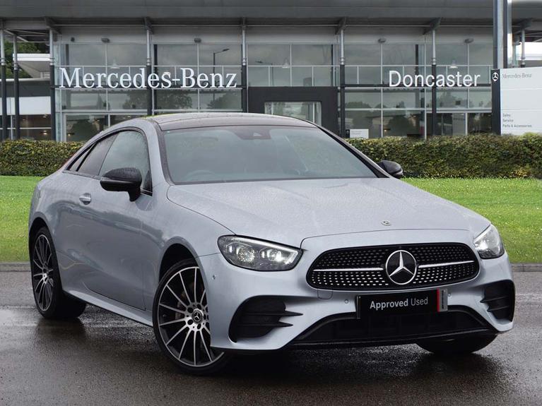 Used 2023 MERCEDES-BENZ E Class 2.9 E400d AMG Line Night Edition (Premium Plus) Coupe 2dr Diesel G-Tronic+ 4MATIC Euro 6 (s/s) (330 ps) High-tech silver metallic at JCT600