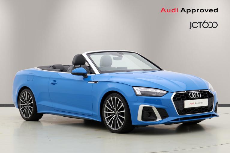 Used 2021 Audi A5 Cabriolet 2.0 TFSI 40 S line Convertible 2dr Petrol S Tronic Euro 6 (s/s) (204 ps) Blue at JCT600