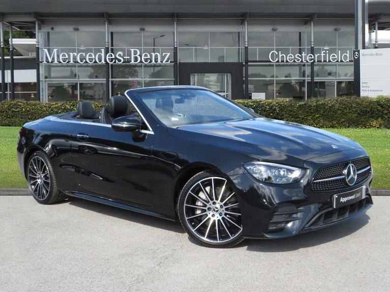 Used 2021 MERCEDES-BENZ E Class 2.0 E300h MHEV AMG Line Night Edition (Premium Plus) Cabriolet 2dr Petrol Hybrid G-Tronic+ Euro 6 (s/s) (272 ps) Black at JCT600