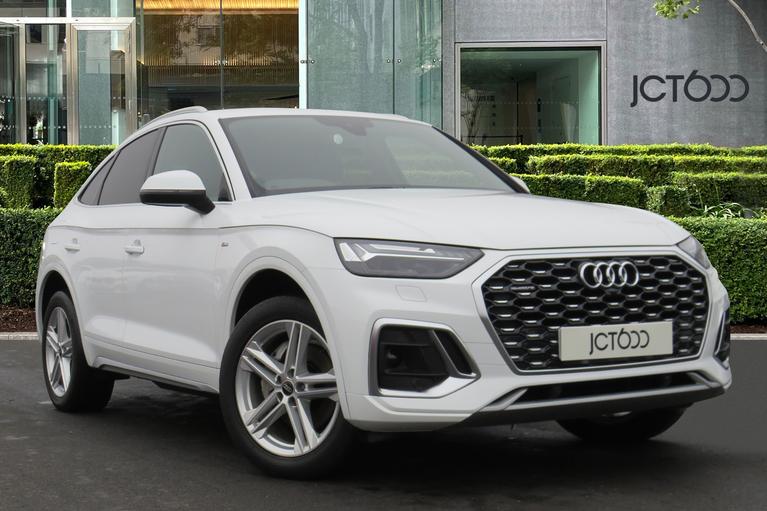 Used 2022 Audi Q5 2.0 TDI 40 S line Sportback 5dr Diesel S Tronic quattro Euro 6 (s/s) (204 ps) White at JCT600
