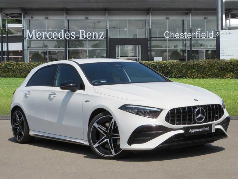 Used 2025 MERCEDES-BENZ A Class 2.0 A35h MHEV AMG (Premium) Hatchback 5dr Petrol Hybrid 7G-DCT 4MATIC Euro 6 (s/s) (320 ps) White at JCT600