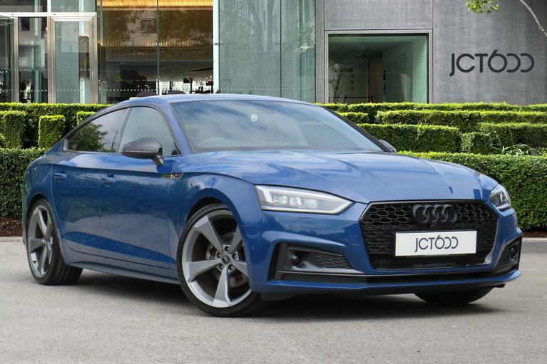 Used 2019 AUDI A5 2.0 TFSI 35 Black Edition Sportback 5dr Petrol S Tronic Euro 6 (s/s) (150 ps) Blue at JCT600