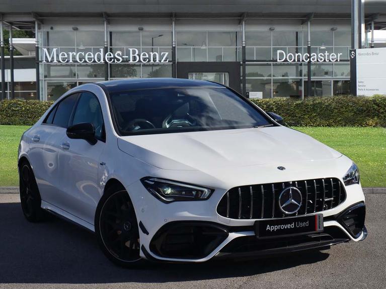 Used 2024 MERCEDES-BENZ Cla Class 2.0 CLA45 AMG S Plus Coupe 4dr Petrol 8G-DCT 4MATIC+ Euro 6 (s/s) (421 ps) White at JCT600