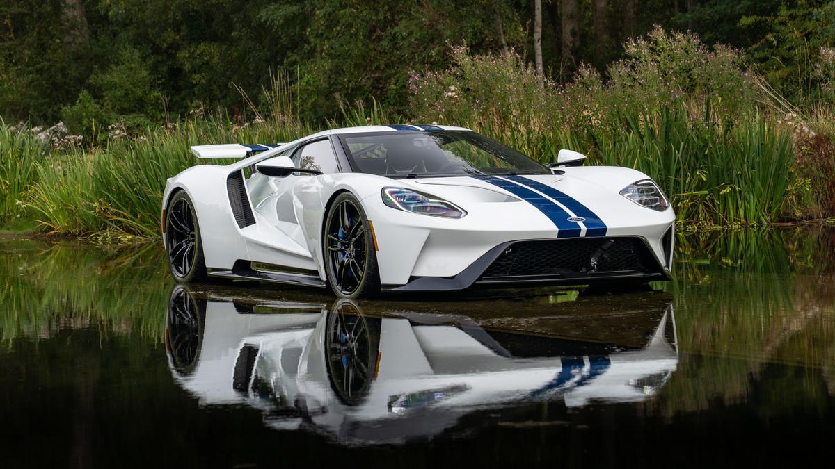 Used 2020 Ford GT UK Supplied Frozen White with Lightning Blue Racing Stripe at Tom Hartley