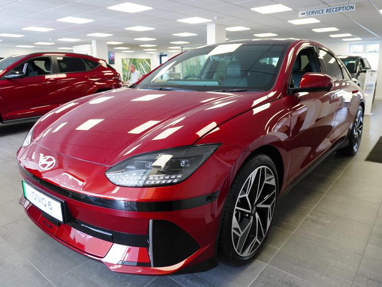 Used 2025 Hyundai IONIQ 6 77.4kWh Ultimate Saloon 4dr Electric Auto AWD (325 ps) Ultimate Red at #sitename#