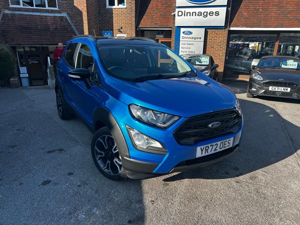 Used 2022 Ford EcoSport 1.0T EcoBoost Active SUV 5dr Petrol Manual Euro 6 (s/s) (125 ps) Desert Island Blue at Dinnages