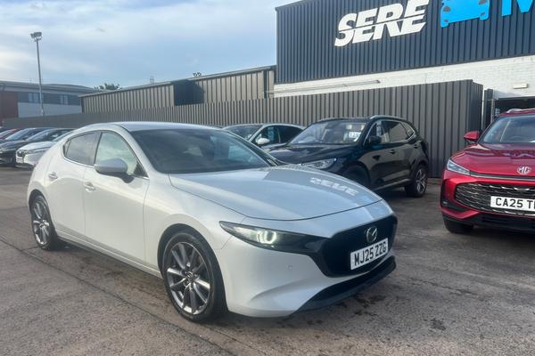 Used 2025 Mazda Mazda3 2.5 e-Skyactiv G MHEV [140] Exclusive-Line 5dr White at SERE Motors