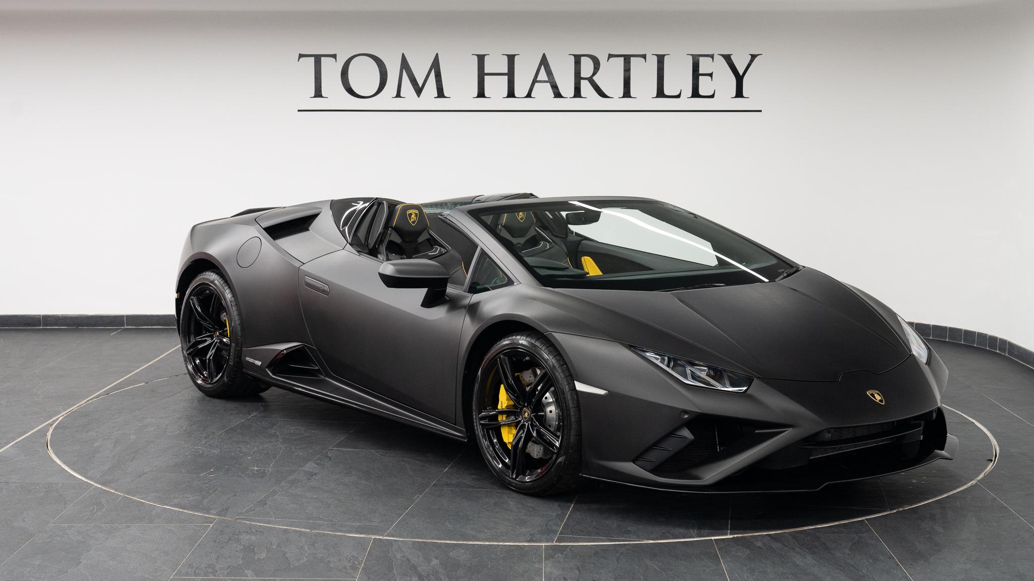 Used 2021 Lamborghini HURACAN LP 610-2 EVO SPYDER £POA 2,000 miles Matt  Black Vinyl Wrap | Tom Hartley