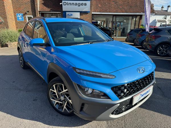 Used 2021 Hyundai KONA 1.6 h-GDi Premium SUV 5dr Petrol Hybrid DCT Euro 6 (s/s) (141 ps) Surfy Blue at Dinnages