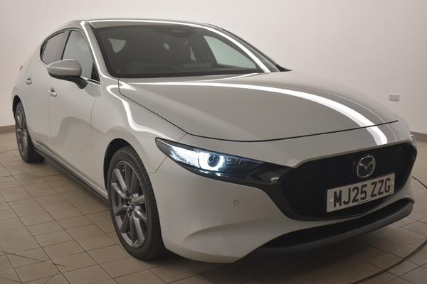 Used 2025 Mazda Mazda3 2.5 e-Skyactiv G MHEV [140] Exclusive-Line 5dr White at SERE Motors