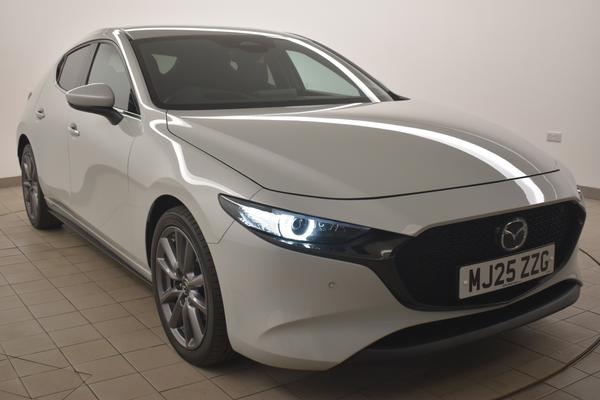 Used 2025 Mazda Mazda3 2.5 e-Skyactiv G MHEV [140] Exclusive-Line 5dr White at SERE Motors