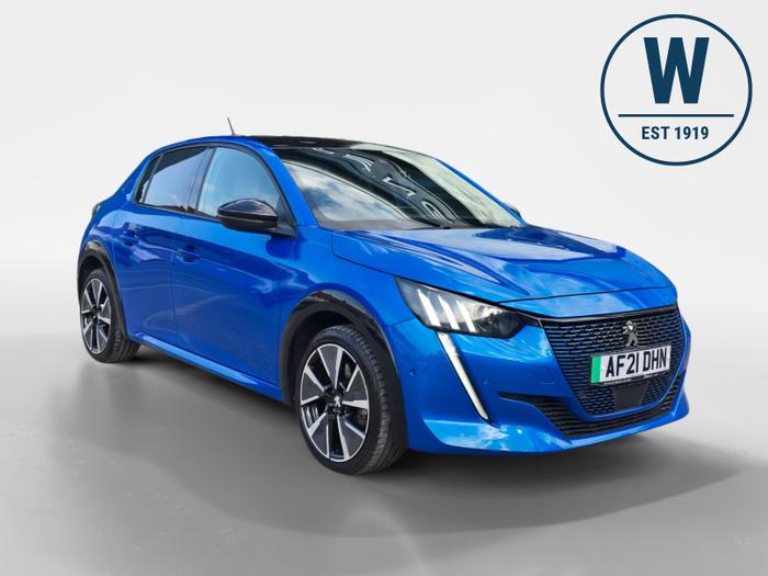 Used 2021 Peugeot E-208 50kWh GT Premium Hatchback 5dr Electric Auto (136 ps) Blue at Gravells