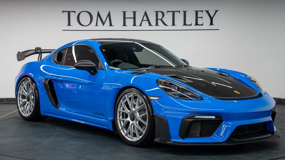 Used 2024 Porsche 718 Cayman GT4 RS Weissach Package Shark Blue at Tom Hartley