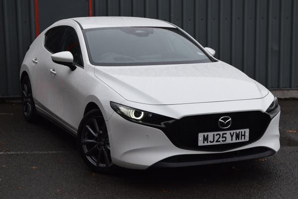 Used 2025 Mazda Mazda3 2.5 e-Skyactiv G MHEV [140] Exclusive-Line 5dr White at SERE Motors