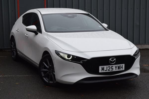 Used 2025 Mazda Mazda3 2.5 e-Skyactiv G MHEV [140] Exclusive-Line 5dr White at SERE Motors