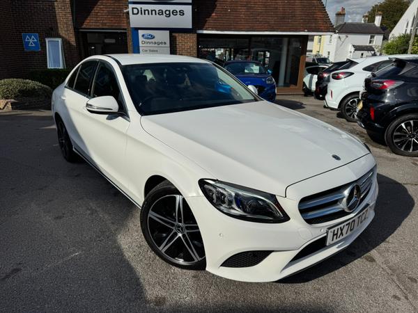 Used 2021 Mercedes-Benz C Class 1.5 C200 MHEV EQ Boost Sport Saloon 4dr Petrol G-Tronic+ Euro 6 (s/s) (198 ps) White at Dinnages