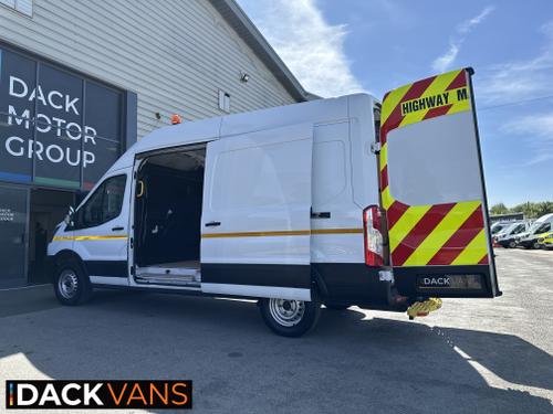 Used 2022 Ford Transit L3H3 130ps RWD, Utility, Workshop, Civils, Tow bar Towing Axle, Brand new Metal Racking White at Dack Vans