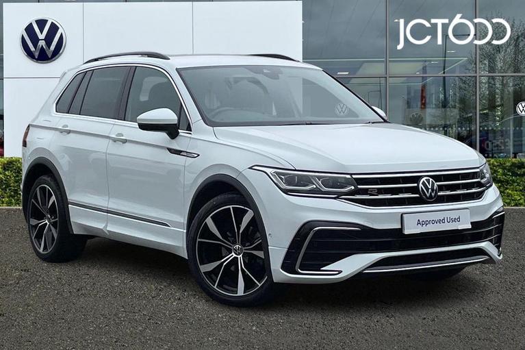 Used 2023 VOLKSWAGEN Tiguan 1.5 TSI R-Line SUV 5dr Petrol DSG Euro 6 (s/s) (150 ps) Pure White at JCT600