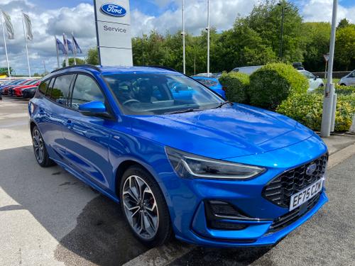 Used 2025 Ford Focus 1.0 MHEV ST-LINE X 155PS MILD HYBRID AUTO ESTATE VERY LOW MILEAGE Desert Island Blue at Lawtons of Tadcaster