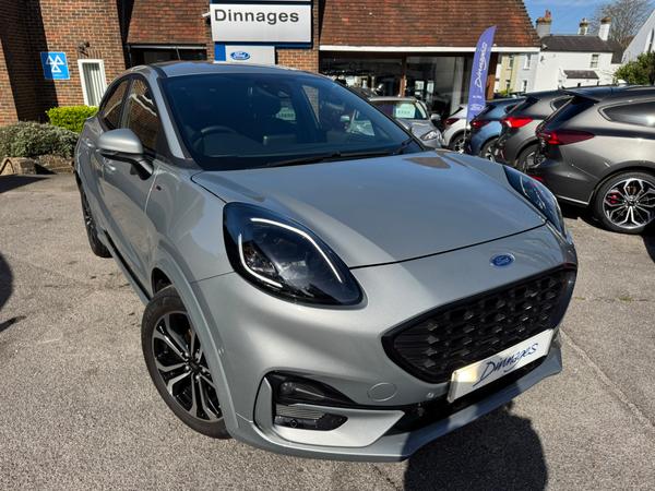 Used 2023 Ford Puma 1.0T EcoBoost MHEV ST-Line SUV 5dr Petrol Hybrid Manual Euro 6 (s/s) (125 ps) Solar Silver at Dinnages