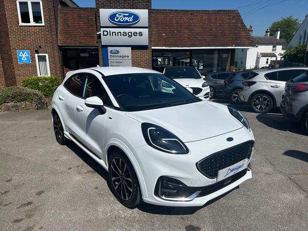 Used 2023 Ford Puma 1.0T EcoBoost MHEV ST-Line Vignale SUV 5dr Petrol Hybrid DCT Euro 6 (s/s) (155 ps) Frozen White at Dinnages