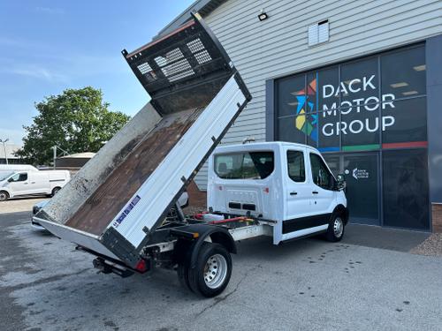 Used 2022 Ford Transit L3 D/Cab Tipper, Air Con, Dual Rear Wheels Light Bar White at Dack Vans