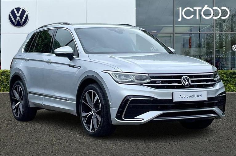 Used 2022 VOLKSWAGEN Tiguan 2.0 TDI R-Line SUV 5dr Diesel DSG 4Motion Euro 6 (s/s) (150 ps) Silver at JCT600