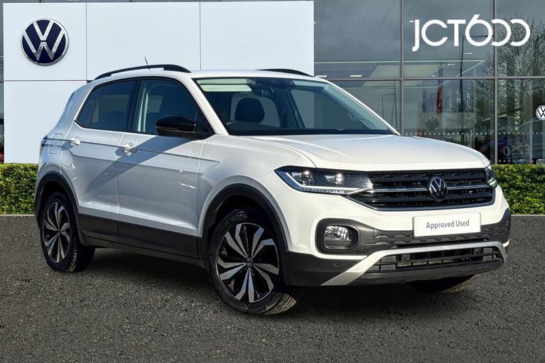 Used 2023 Volkswagen T-Cross 1.0 TSI Black Edition SUV 5dr Petrol Manual Euro 6 (s/s) (95 ps) Pure White at JCT600