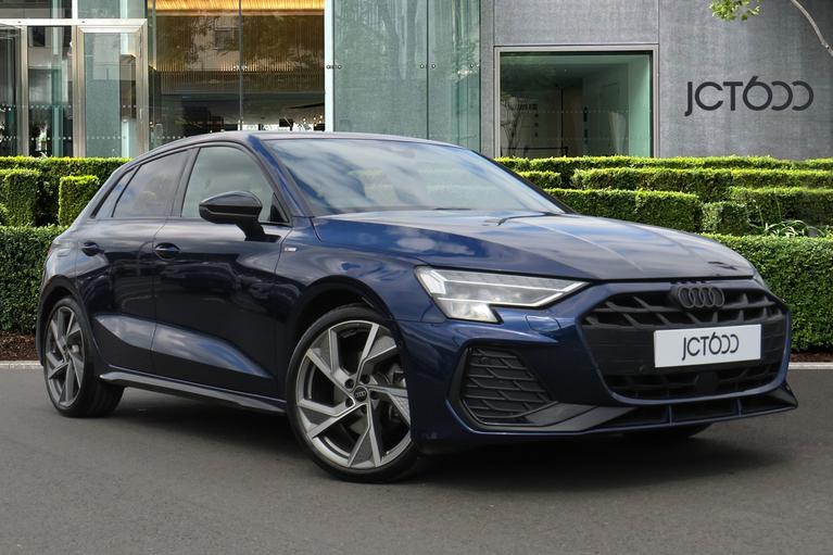 Used 2025 Audi A3 1.5 TFSI 35 Black Edition Sportback 5dr Petrol S Tronic Euro 6 (s/s) (150 ps) Blue at JCT600