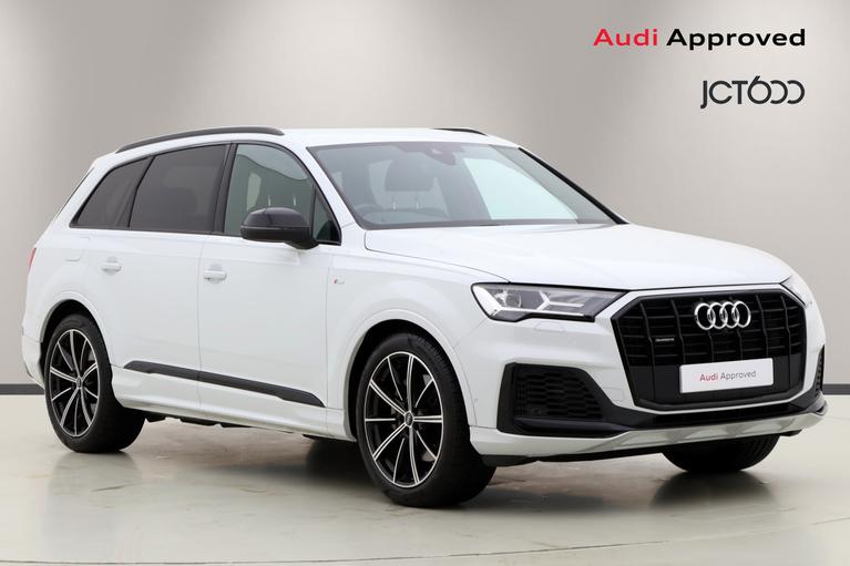 Used 2022 Audi Q7 3.0 TFSI V6 55 Black Edition SUV 5dr Petrol Tiptronic quattro Euro 6 (s/s) (340 ps) White at JCT600