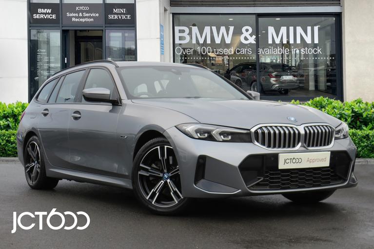 Used 2022 BMW 3 Series 330e 12kWh M Sport Touring Skyscraper Grey metallic at JCT600