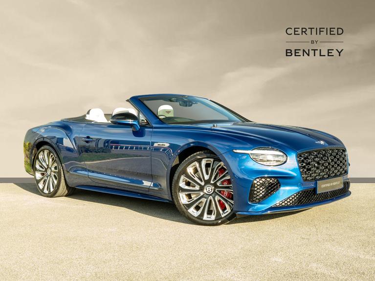 Used 2025 Bentley Continental 4.0 V8 Ultra-Performance 25.9kWh GTC Mulliner Convertible 2dr Petrol Plug-in Hybrid Auto 4WD Euro 6 (s/s) (782 ps) Peacock Blue at JCT600