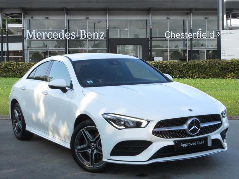 Used 2021 MERCEDES-BENZ CLA Class 1.3 CLA250e 15.6kWh AMG Line (Premium) Coupe 4dr Petrol Plug-in Hybrid 8G-DCT Euro 6 (s/s) (218 ps) White at JCT600