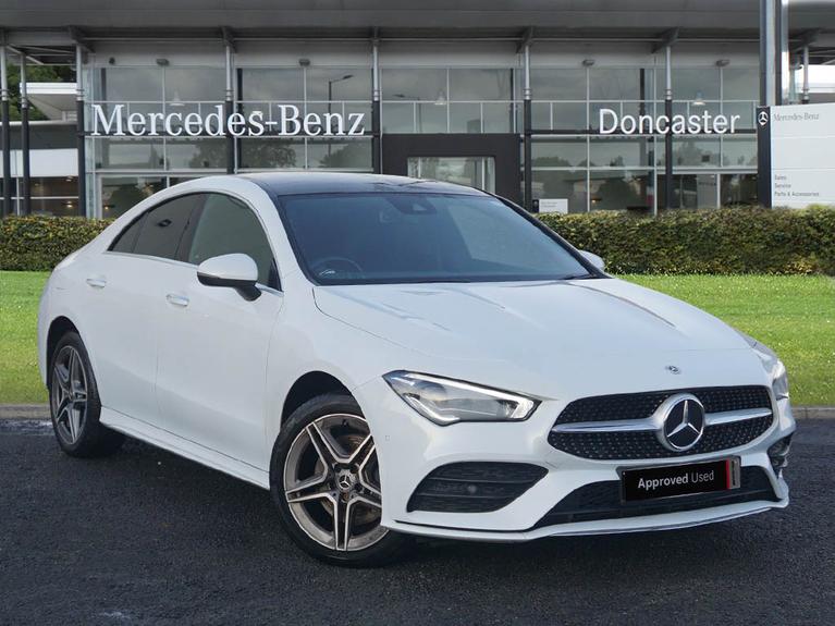 Used 2022 MERCEDES-BENZ CLA Class 1.3 CLA250e 15.6kWh AMG Line (Premium Plus) Coupe 4dr Petrol Plug-in Hybrid 8G-DCT Euro 6 (s/s) (218 ps) White at JCT600