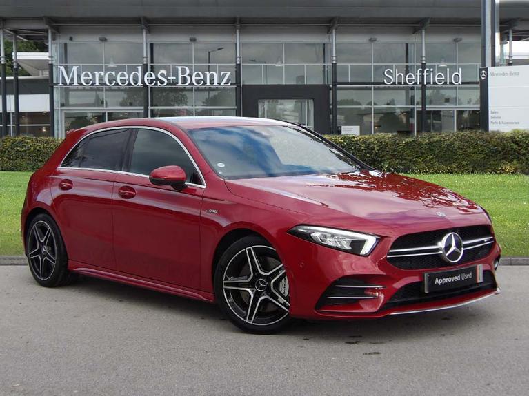 Used 2021 MERCEDES-BENZ A Class 2.0 A35 AMG (Executive) Hatchback 5dr Petrol SpdS DCT 4MATIC Euro 6 (s/s) (306 ps) Red at JCT600