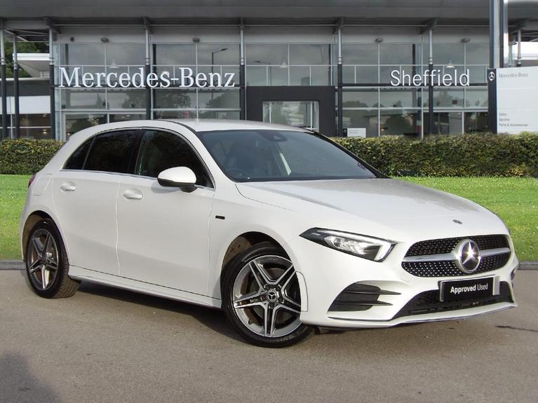 Used 2020 MERCEDES-BENZ A Class 1.3 A250e 15.6kWh AMG Line Hatchback 5dr Petrol Plug-in Hybrid 8G-DCT Euro 6 (s/s) (218 ps) White at JCT600